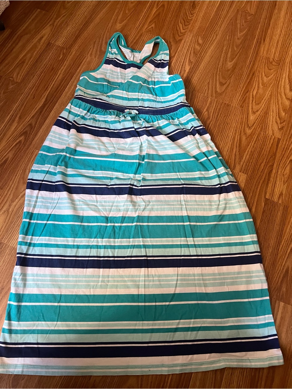 Old Navy Striped Maxi Dress in Teal, Navy & White